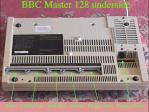 Picture of a BBC Master 128's underside (77 Kb jpeg).