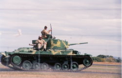 Closeup of an Allied WW2 era Valentine tank, here serving in the ersatz Imperial Japanese Army. (52Kb jpeg)