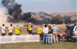 Charging out of the smoke comes a Valtentine WW2 tank to provide some AA fire. (78Kb jpeg)