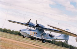 Consolidated PBY-5A Catalina taxiing for takeoff. (62Kb jpeg)