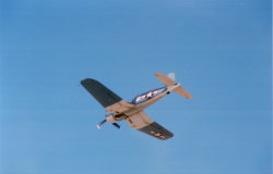 Corsair doing a low flyover. (33Kb jpeg)